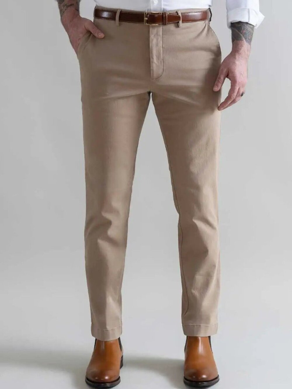 Ledbury The Richmond Chino Stretch Cotton Pants Tan Size 32x35